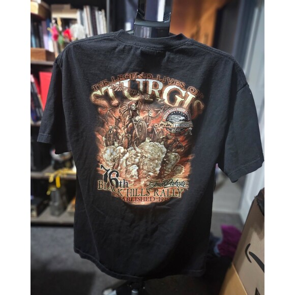 Sturgis 76TH Black Hill Rally South Dakota Motorcycle Rally Men's XL Shirt 2015 - Picture 2 of 6